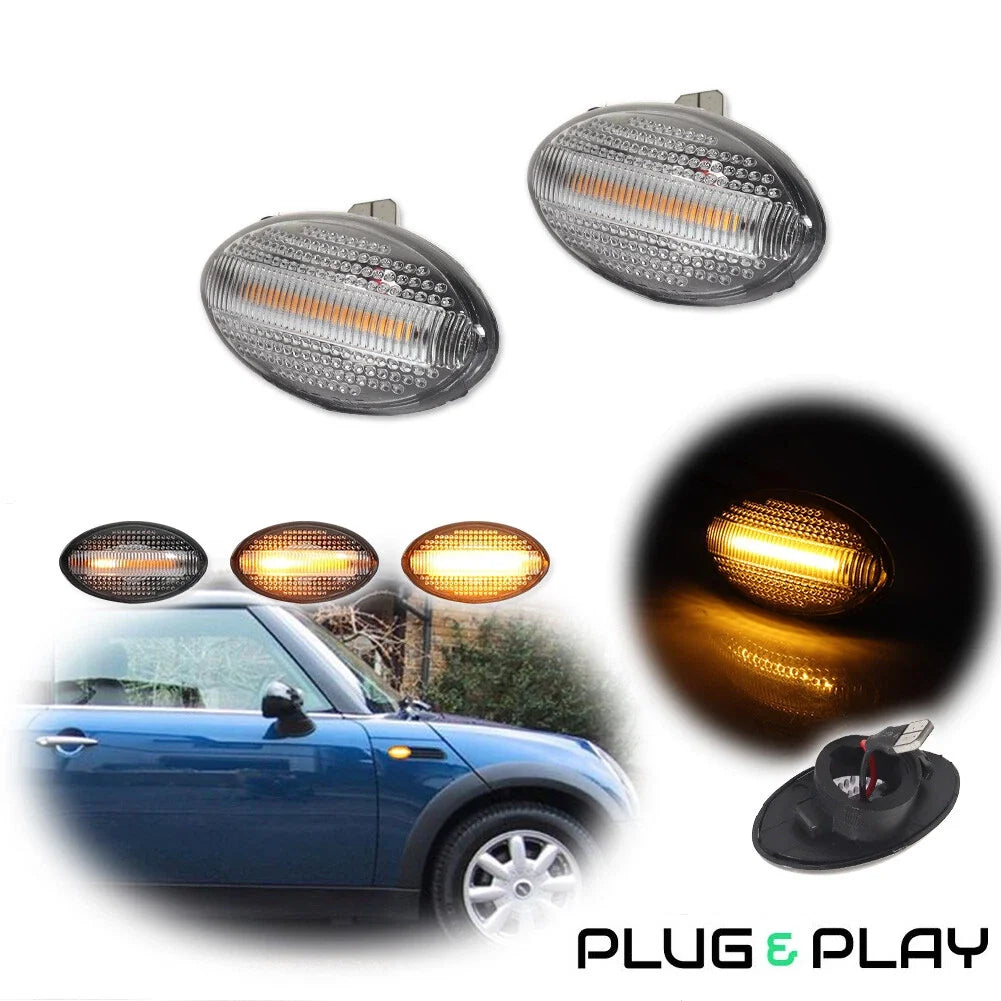 2X Sequential LED Side Marker Signal Lights for Mini Cooper (2002–2008)