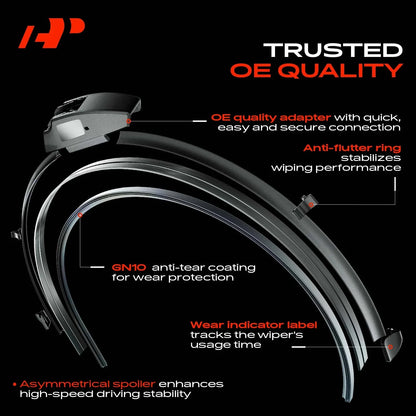 2X 24" Wiper Blades for Ford GT and Chevy Camaro - Windshield Set