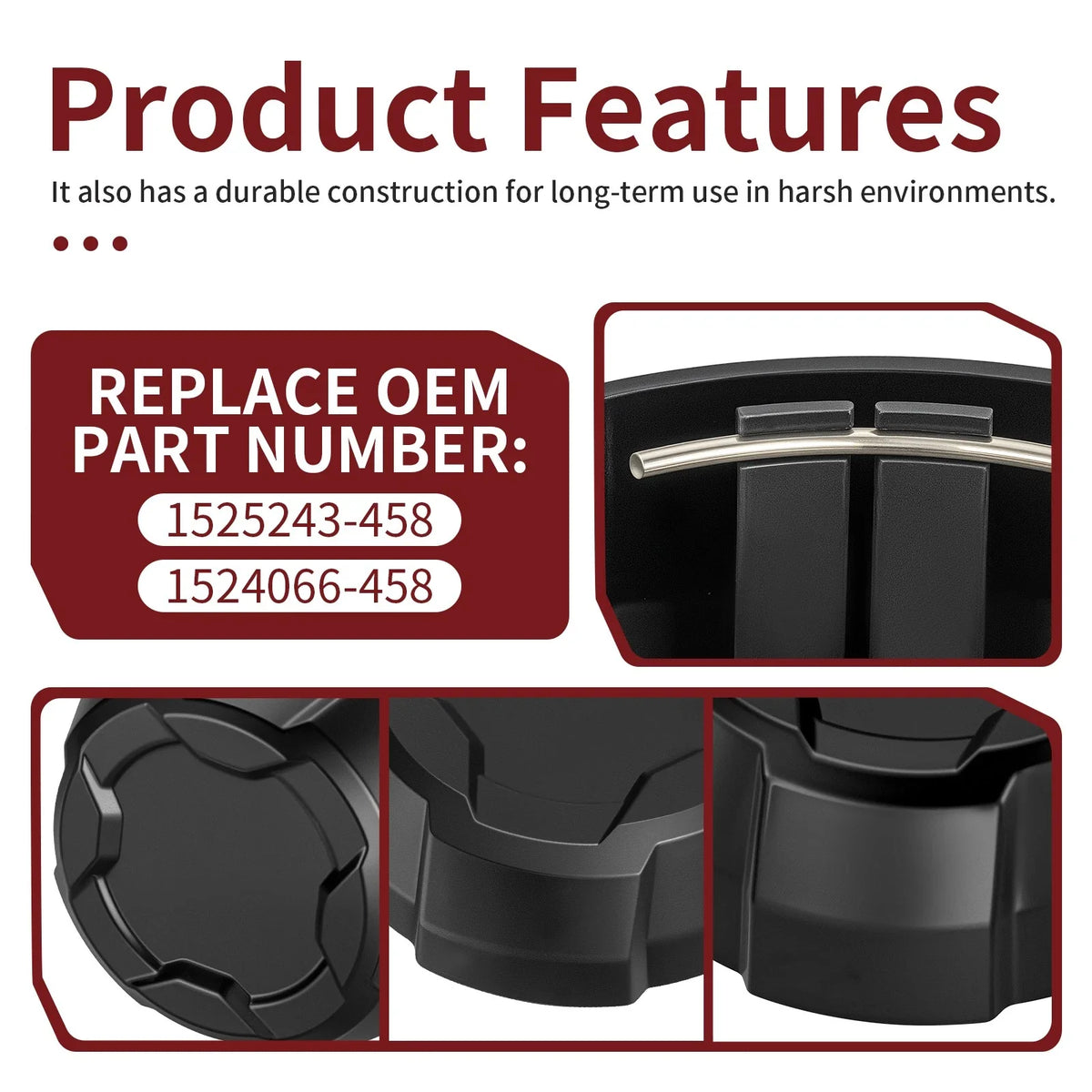 4 Matte Rim Caps for Polaris Ranger Crew SP 570 NorthStar (2022-2025)
