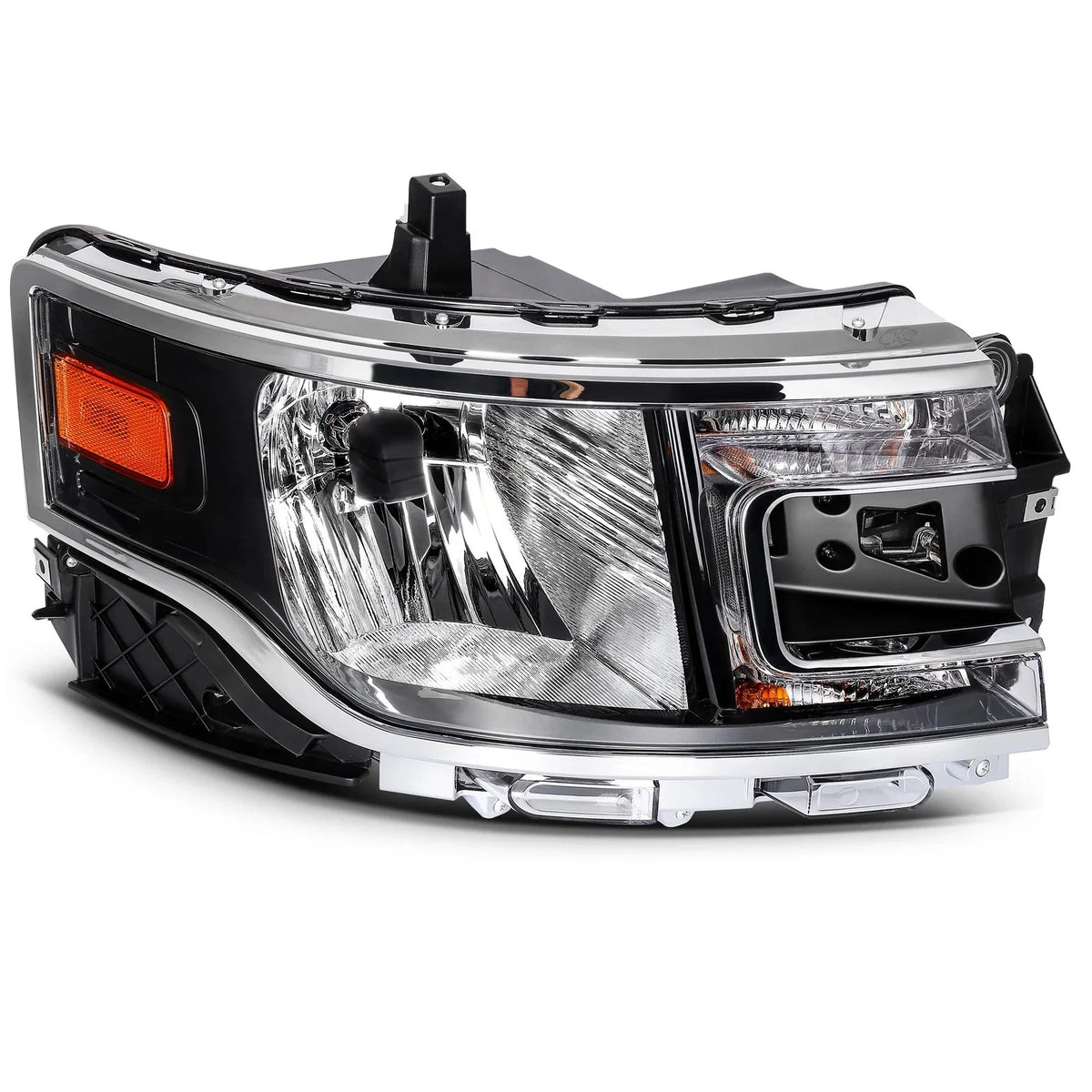 Halogen Headlight with Bulb for Ford Flex (2013–2019) Right Passenger Black Housing