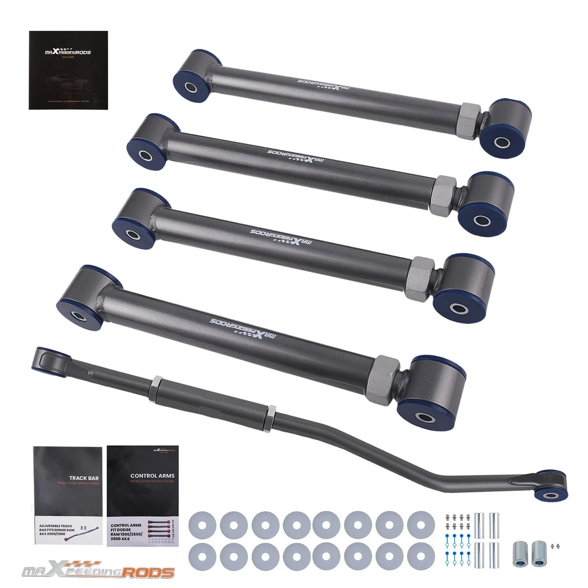 Set of 2 Front Upper & Lower Control Arms for Dodge Ram 2500 3500 (2003–2009)