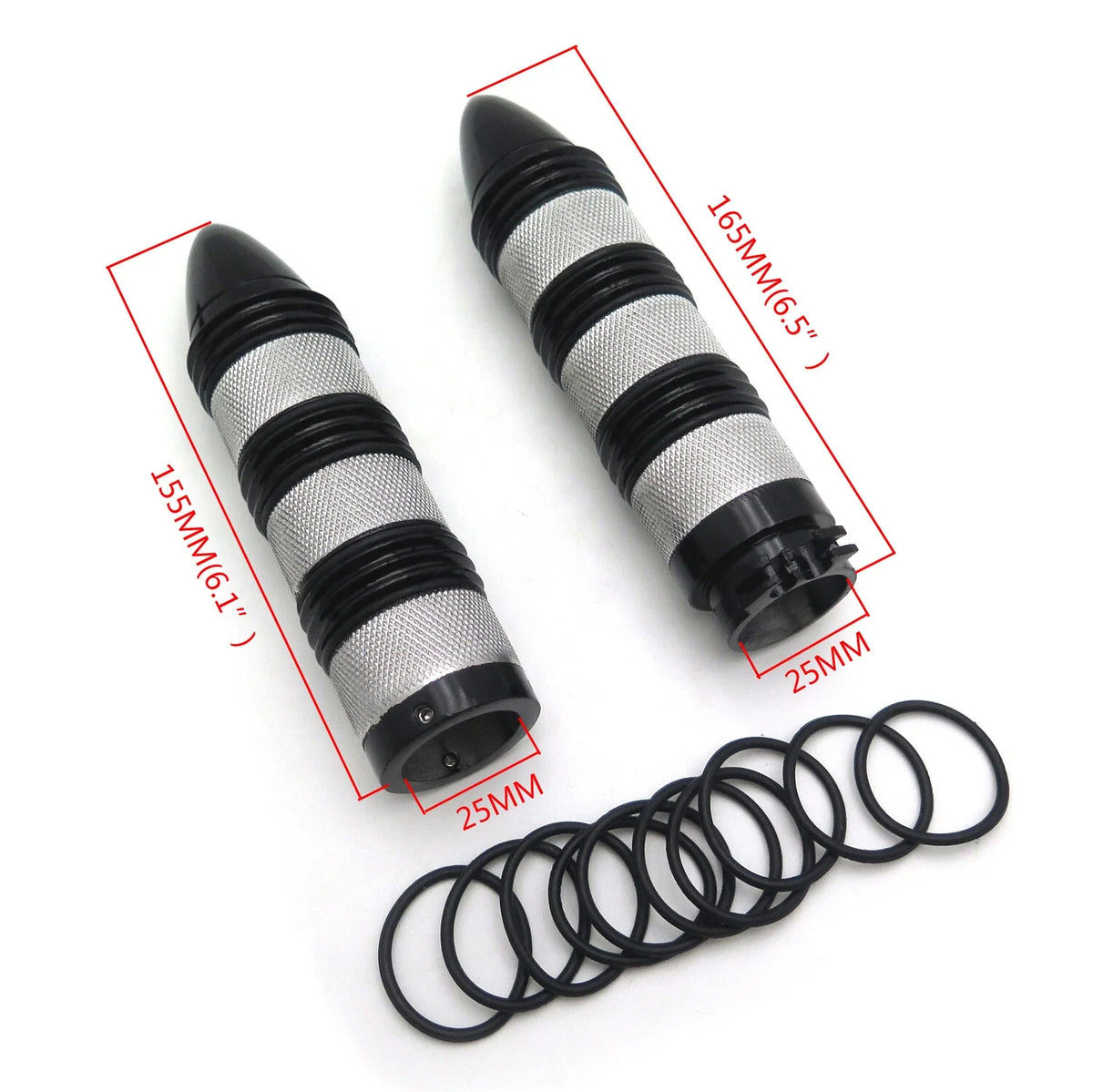 Bullet Style 25mm Hand Grips for Harley Dyna Glide FXDWG FXWG (1991–2017) Chrome