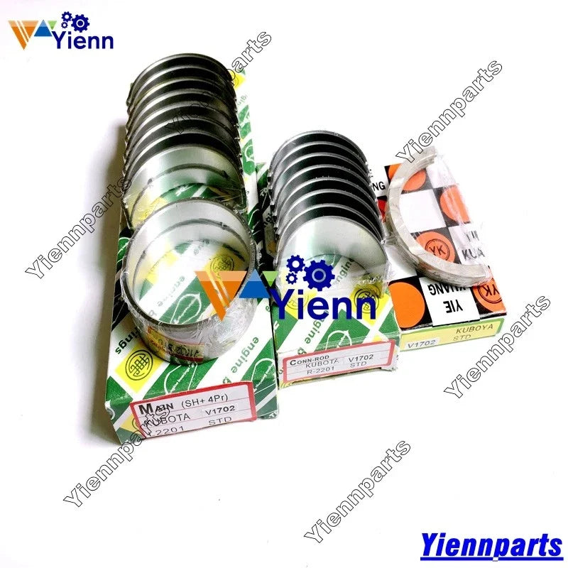 Set of 4 V1702 V1702BA Crankshaft Main Conrod Bearings for Bobcat 1600 (1990–1999)