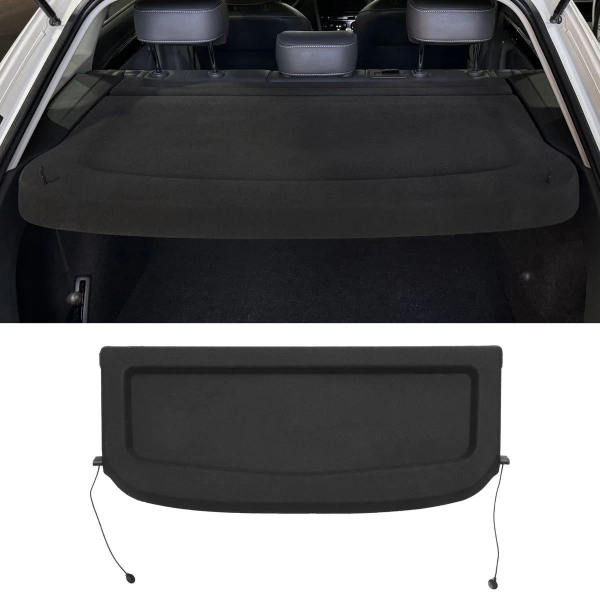 Rear Parcel Shelf Boot Load Cover for Ford Fiesta (2018–2022) Black