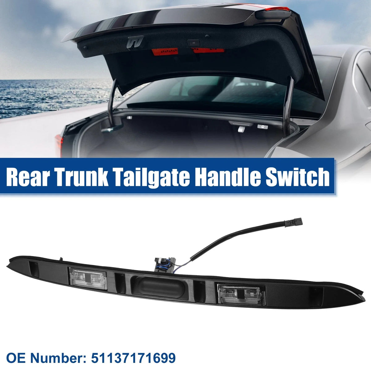 Rear Trunk Lid Tailgate Lock Release Handle Switch for BMW 325i 330i (1998–2006)