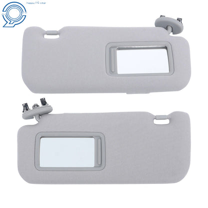 2-Piece Sun Visor Set for 2009-2013 Toyota Corolla - Gray with Mirror
