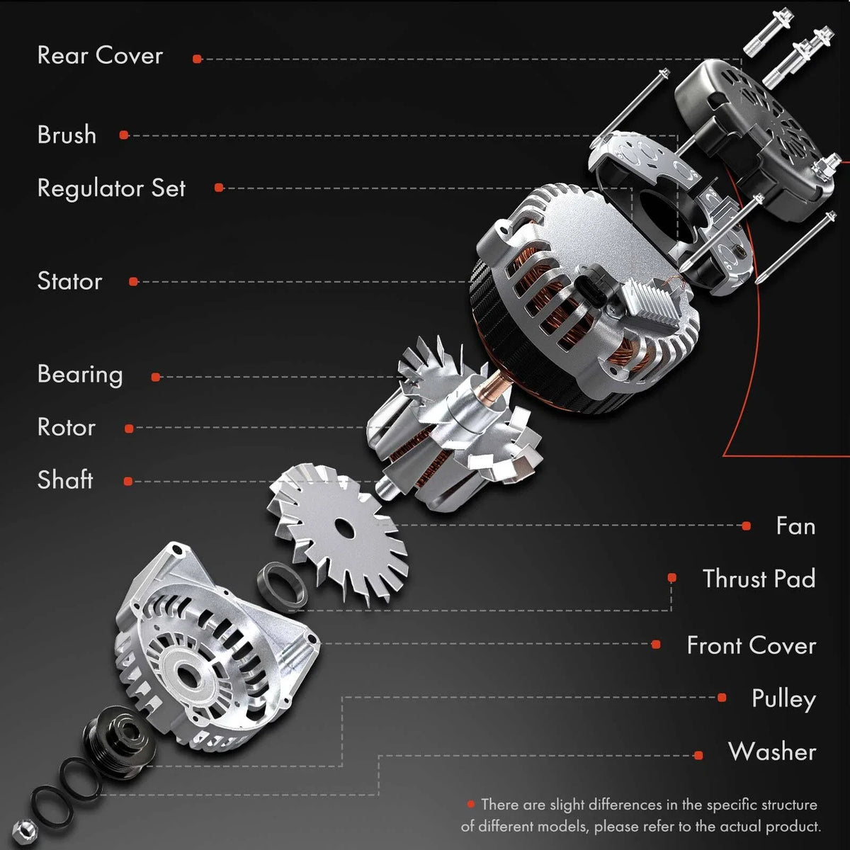 Alternator 100A 12V for L4 2.4L Nissan Altima 1998-2001