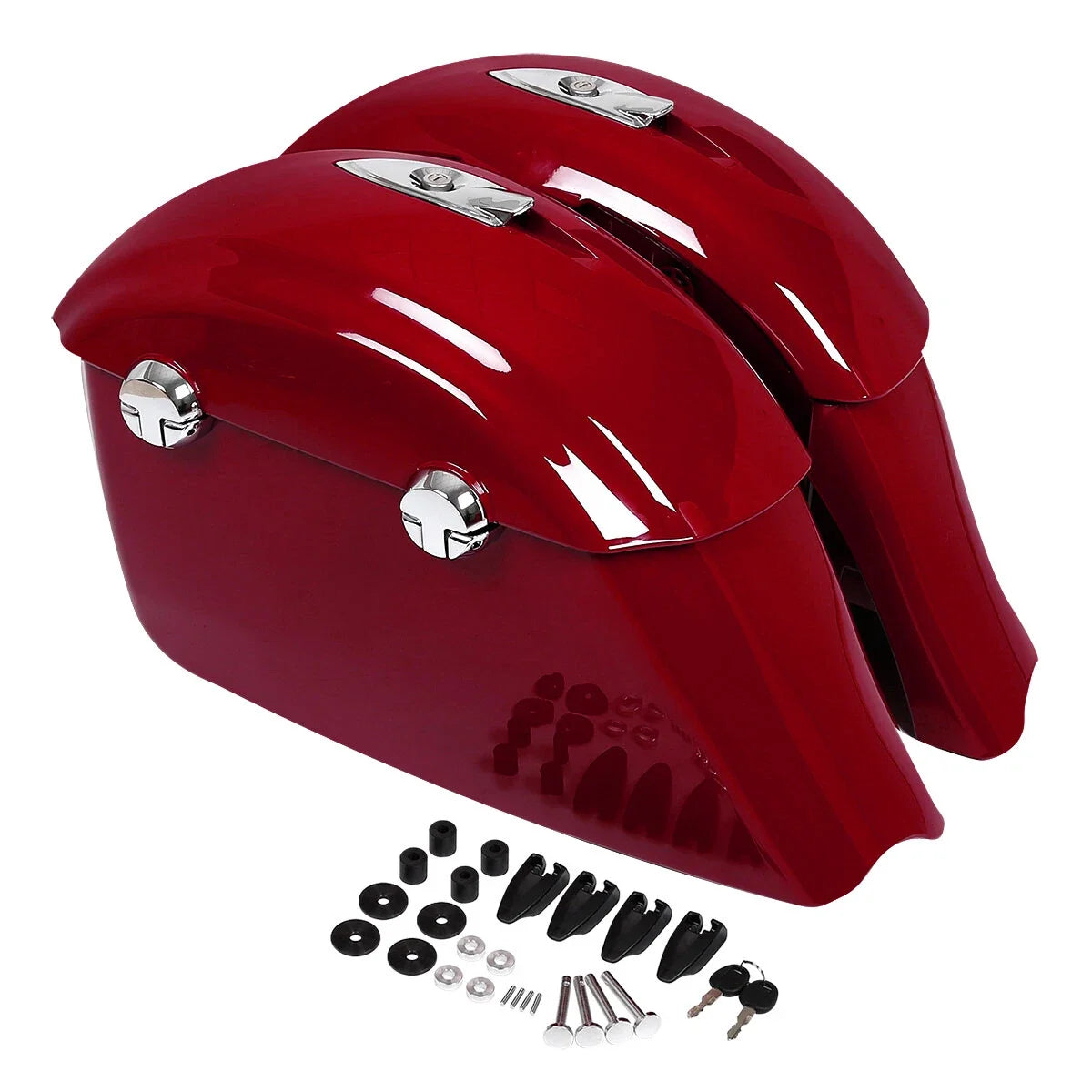 Saddlebag Electronic Latch Lid in Red for Indian Chieftain 2014-2020