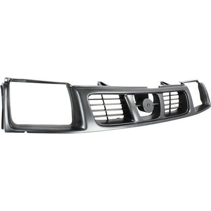 Grille for Nissan Frontier (1998–2000) Plastic Black Shell and Insert