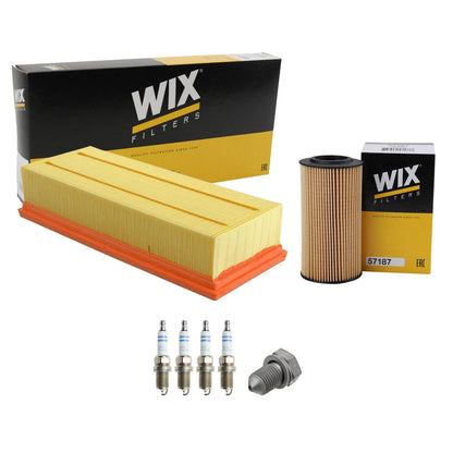 Engine Air Oil Filters by Wix & 4 Bosch Platinum Spark Plugs for Audi