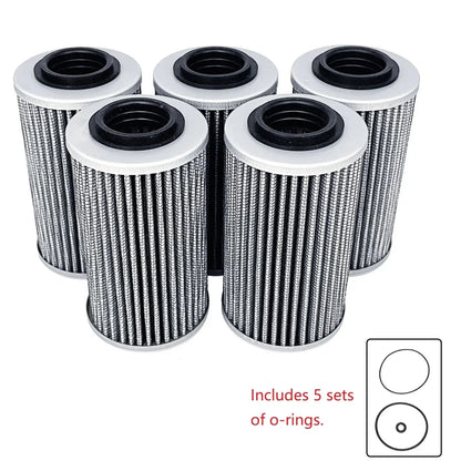 Set of 5 Oil Filters with O-Rings for Sea-Doo RXT RXP GTI GTX 2010-2023