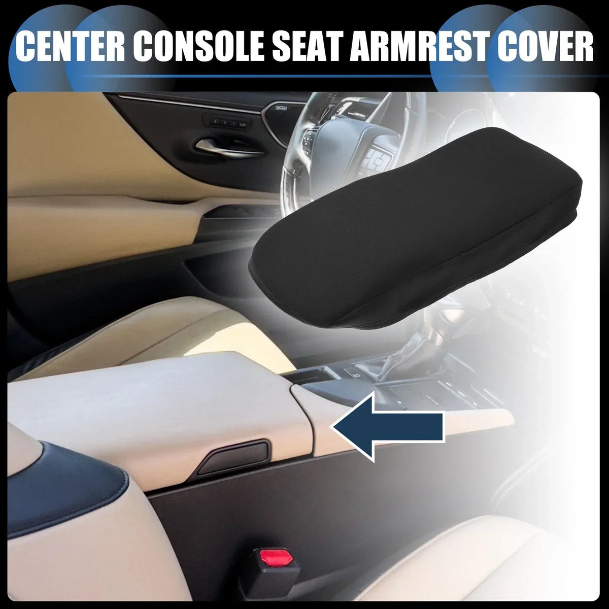 Armrest Cover Pad - Black for Lexus ES350 2008-2012 - 1 Piece