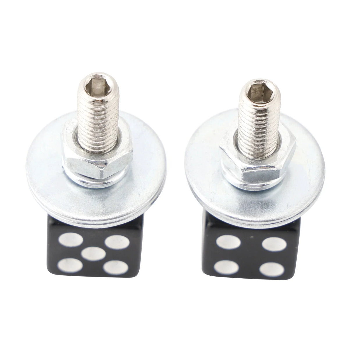 Motorcycle License Plate Screws - 2X Black Plastic Bolts