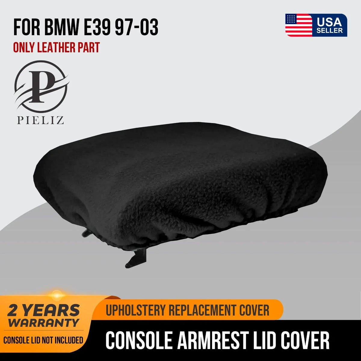 Armrest Cover Protector for BMW E39 (1997–2003) Black Fleece