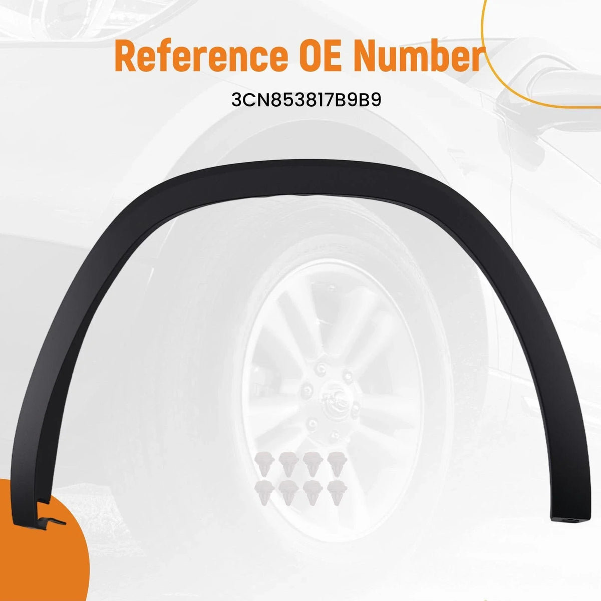 Fender Flare Trim Rear Left for VW Atlas (2018–2020) 3CN853817B9B9 Black