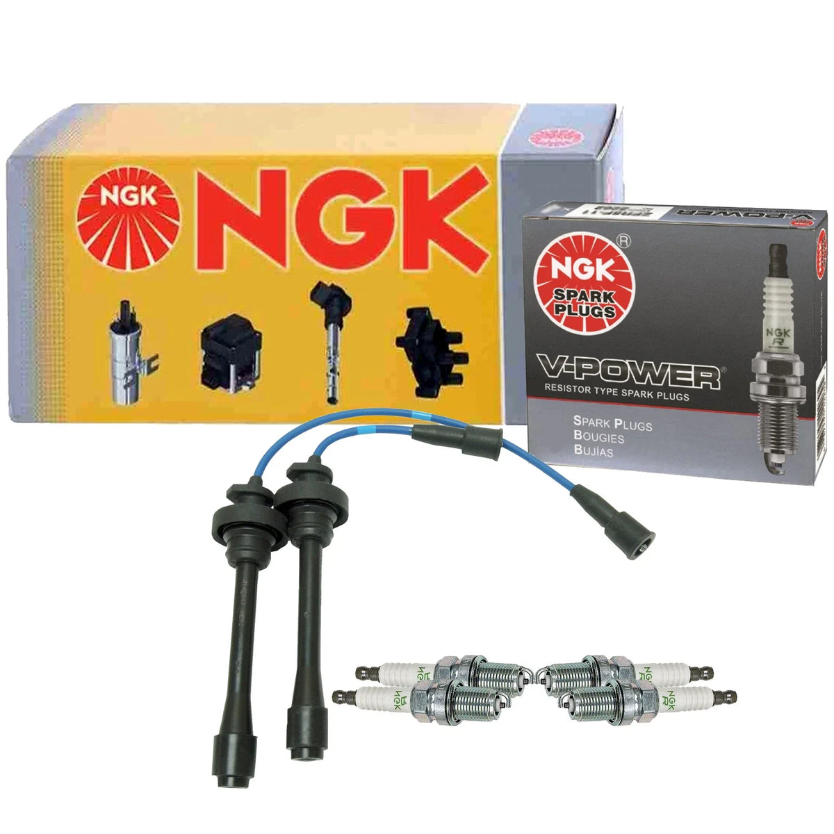 Set of 4 NGK V-Power Spark Plugs for Dodge Stratus SE SXT 2.4 L4 (2001–2005)