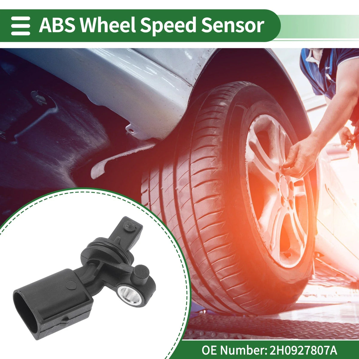 ABS Wheel Speed Sensor No.2H0927807A for Volkswagen Amarok (2010–2021) Left Rear