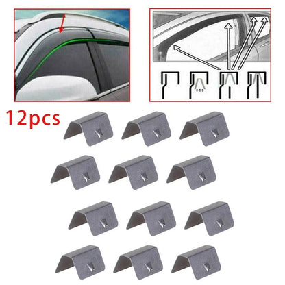 12PCS Wind Deflectors Channel Clips for Universal Fit