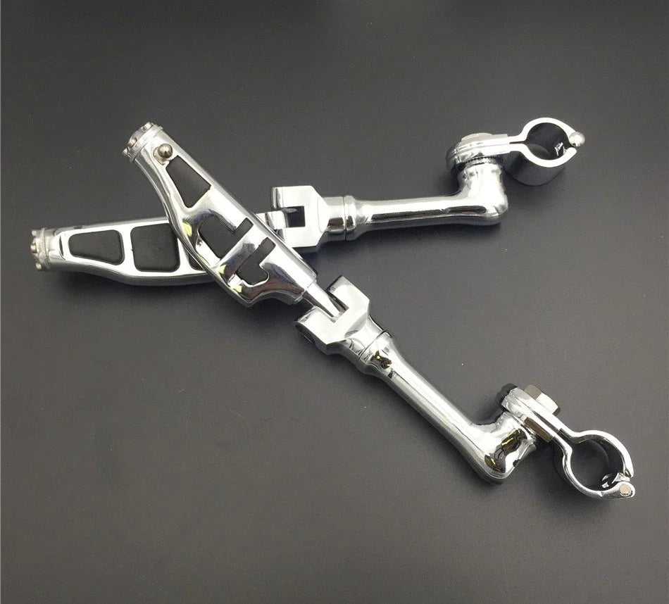 Flat End Chrome Footrest 1" for Harley Sportster 883 1200 (2004–2023)