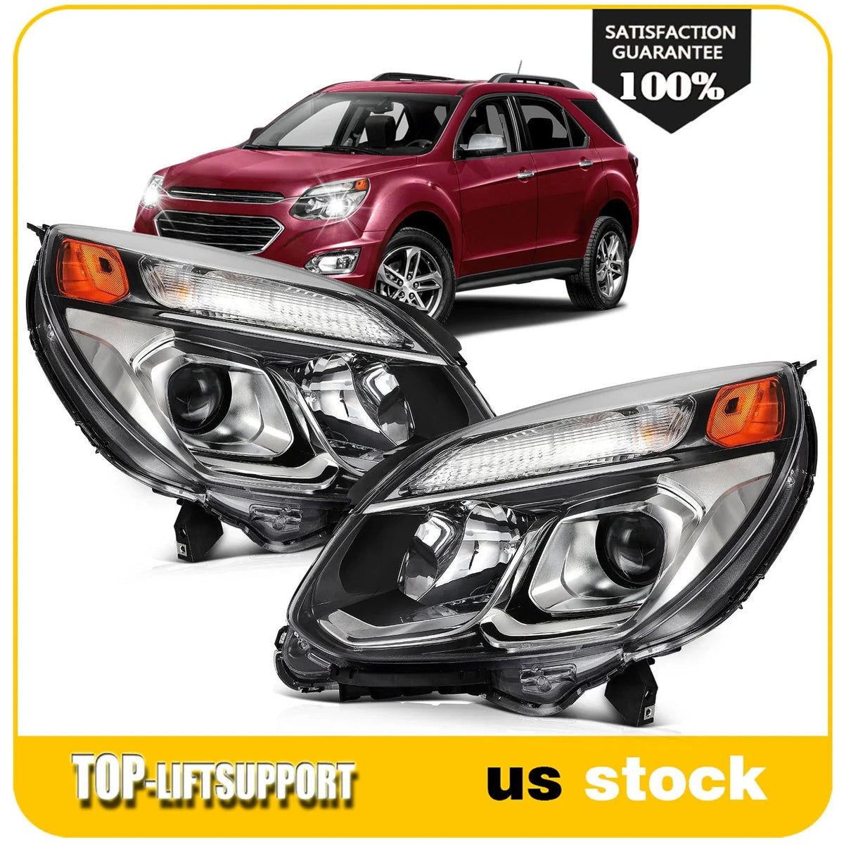 2X Projector Headlights for Chevrolet Equinox (2016–2017)