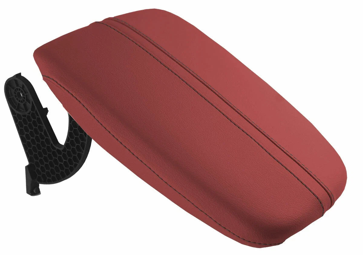 Armrest Cover for Acura TLX (2015–2020) Leather Red Black Stitch