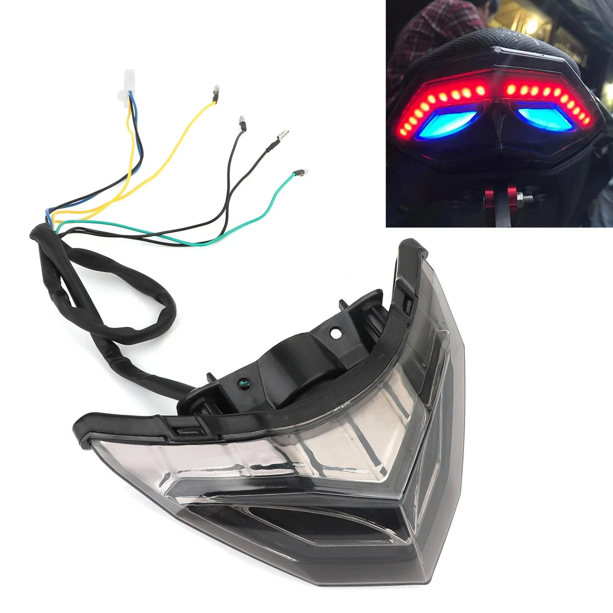 Rear Brake Turn Signals Taillight - Blue for Kawasaki Ninja 250 300 (2013-2017)