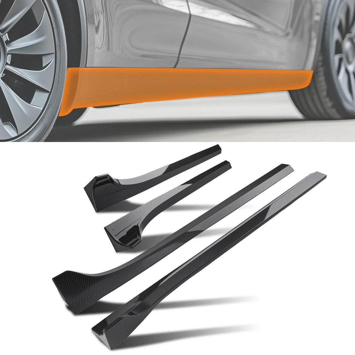 Set of 2 ABS Plastic Side Extension Panels for Tesla Model 3 (2017–2023)