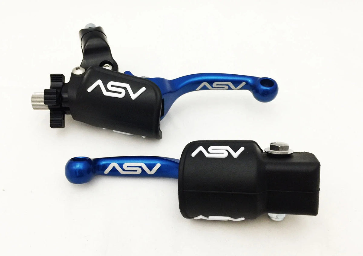 ASV F3 Shorty Blue Front Brake Clutch Perch Levers for KFX 400 700 (2003–2009)