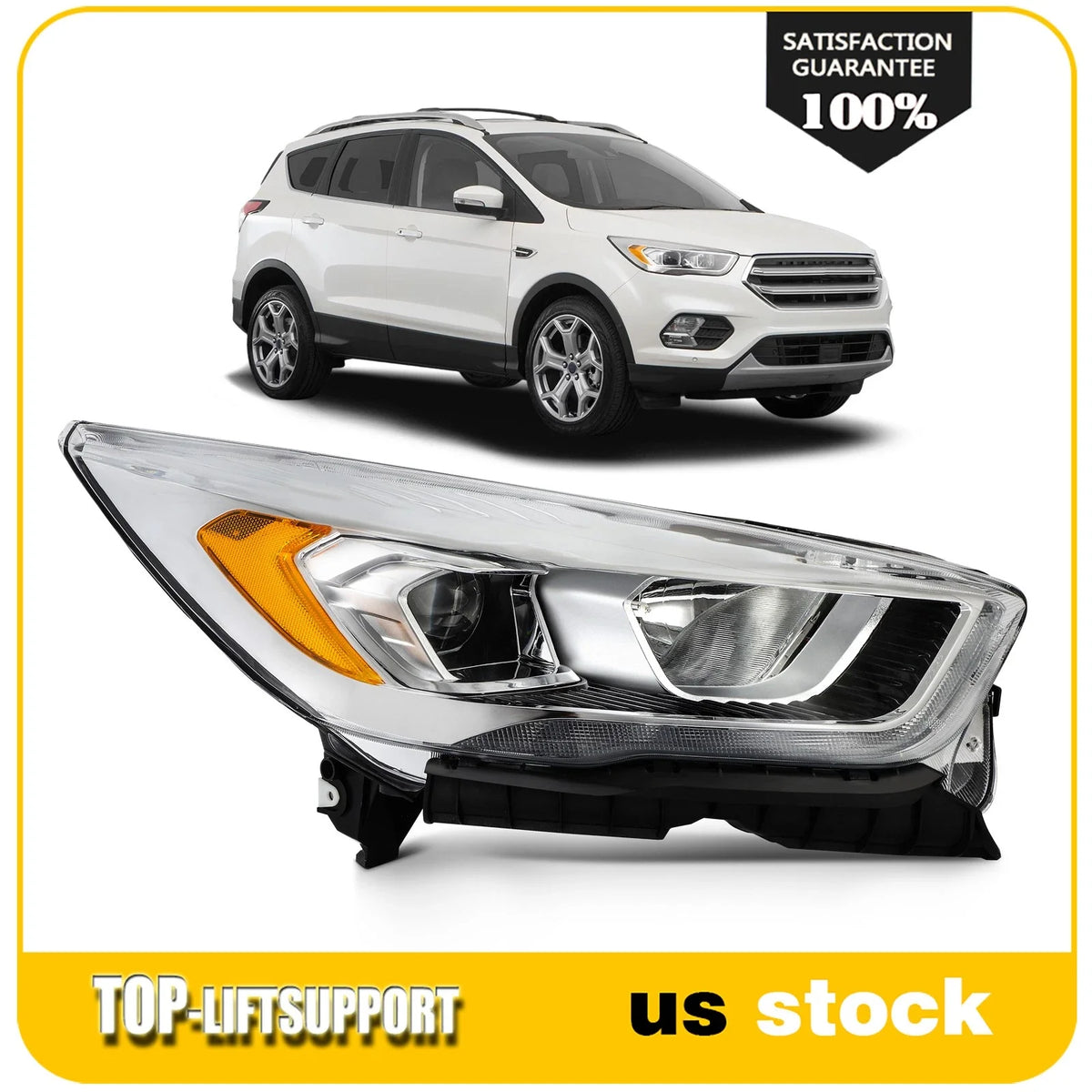 Right Side Headlight Assembly for Ford Escape (2017–2019)