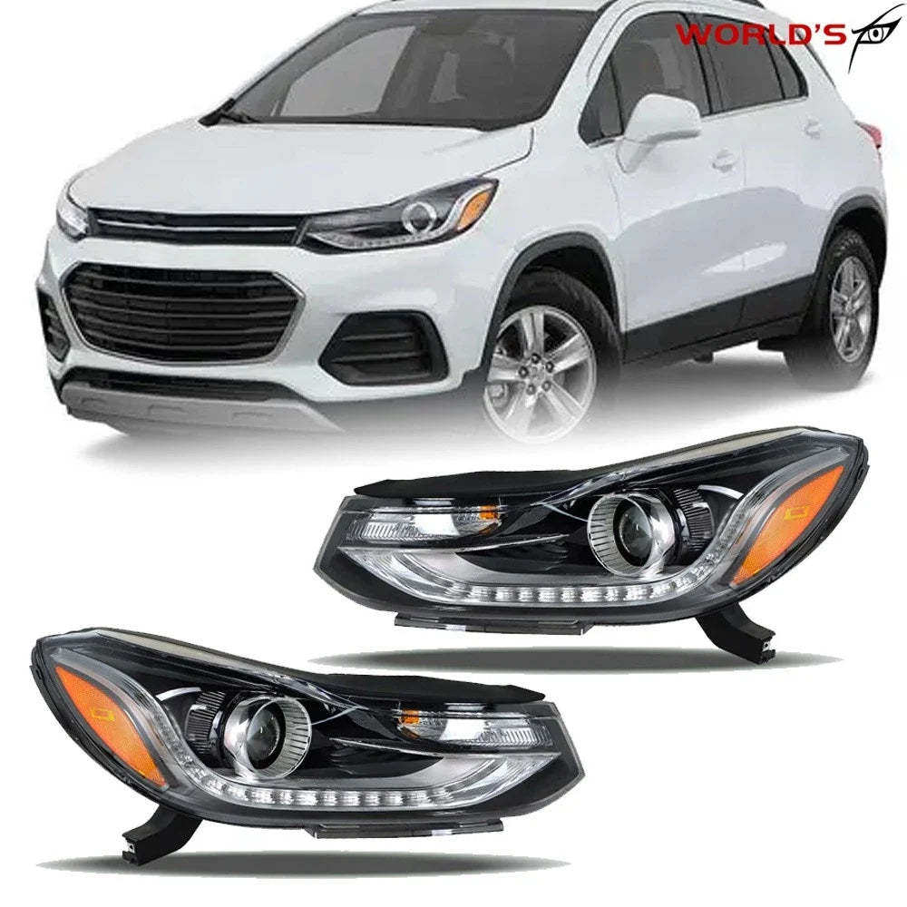 Set of 2 Projector Headlights with LED DRL for Chevy Trax (2017–2019)