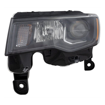 Headlight Kit for Jeep Grand Cherokee (2017–2021) LH Assembly Black Trim Chrome