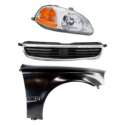Headlight Kit for Honda Civic (1996–1998) Right Side Lens Housing Halogen