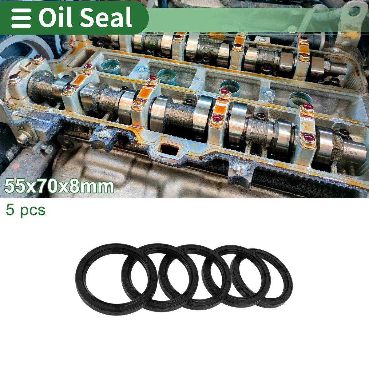 Oil Seal for [Make Model] (55x70x8mm) NBR Rubber High Pressure