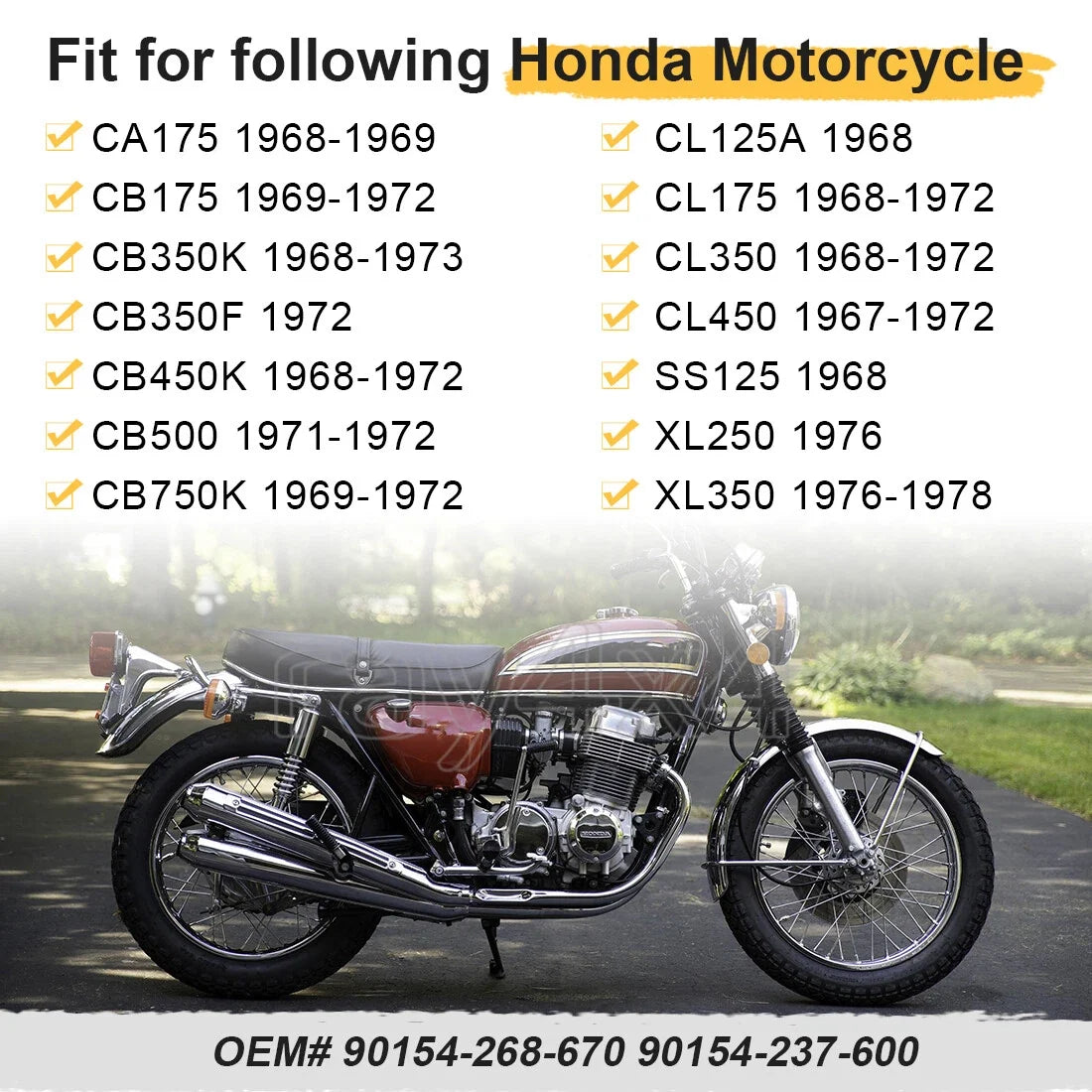 2 Turn Signal Blinker Bracket Mount Stem for Honda CA175 CB175 CB350 CB450 CB750 (1968–1976)