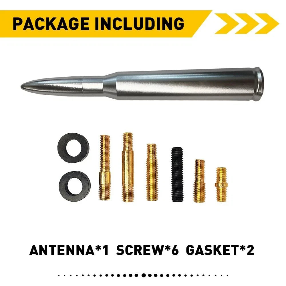 Chrome bullet antenna for Chevrolet Silverado Sierra 1500/2500/3500 (2007–2023)