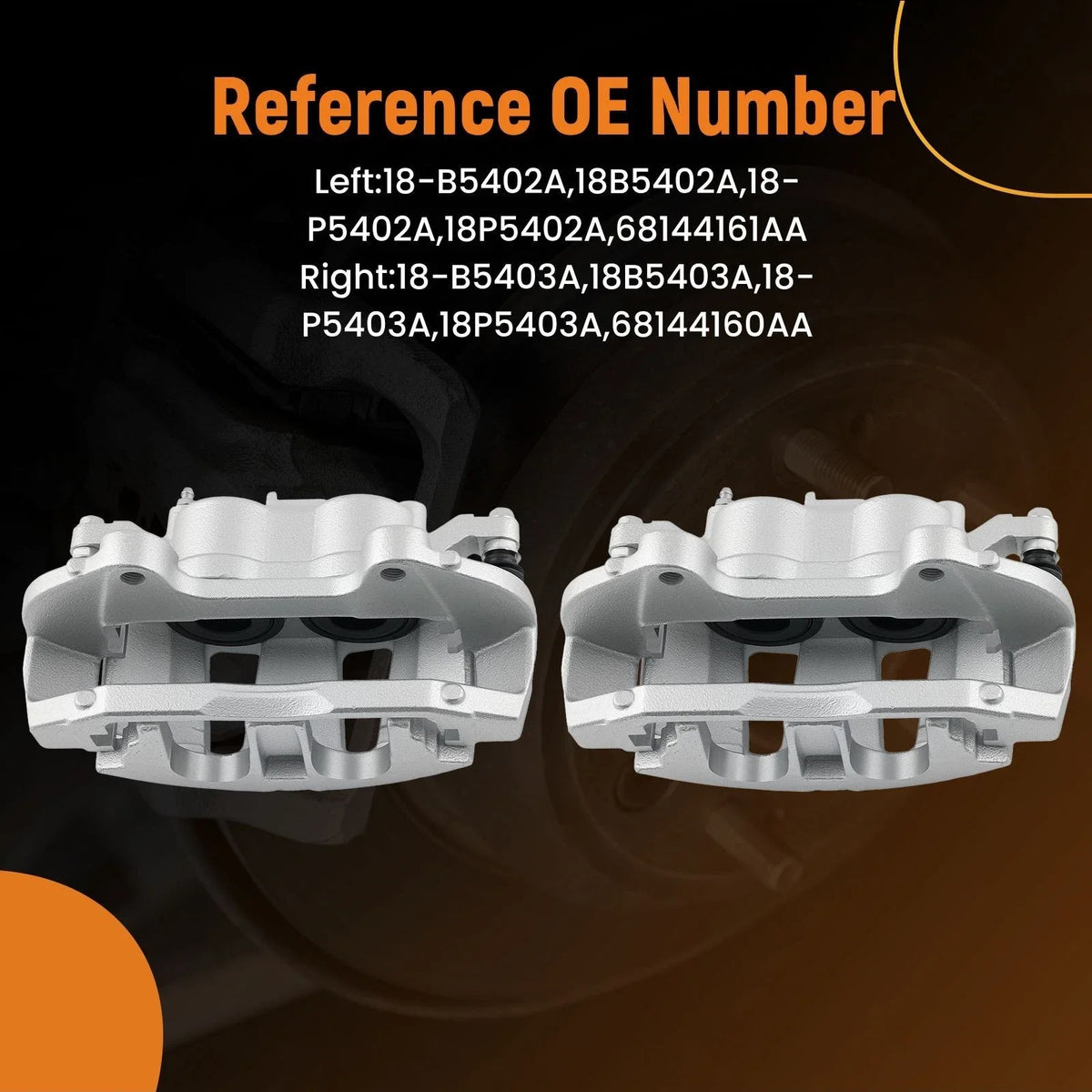 Front Left & Right Brake Calipers Set of 2 for Dodge Journey 2012-2020