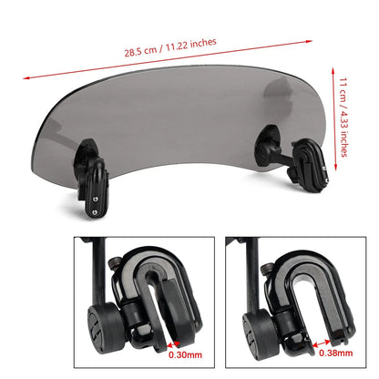 Motorcycle Windshield Extension Spoiler - Adjustable Clip-On