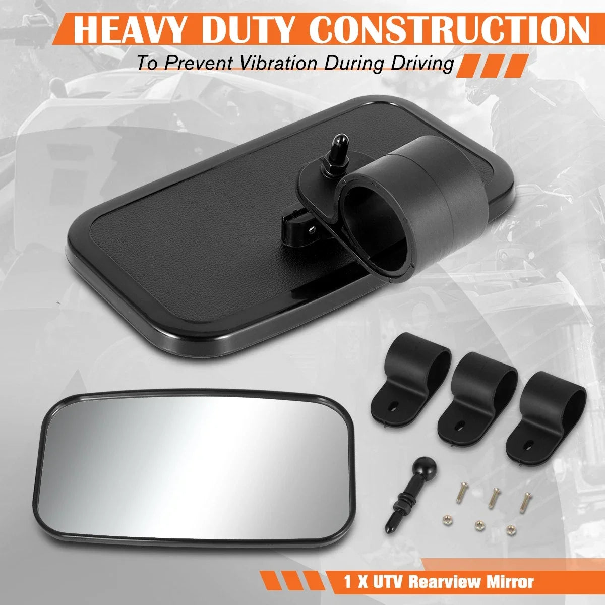 Universal UTV Rear View Mirror for Roll Cage Bar Mount (2010–2023)