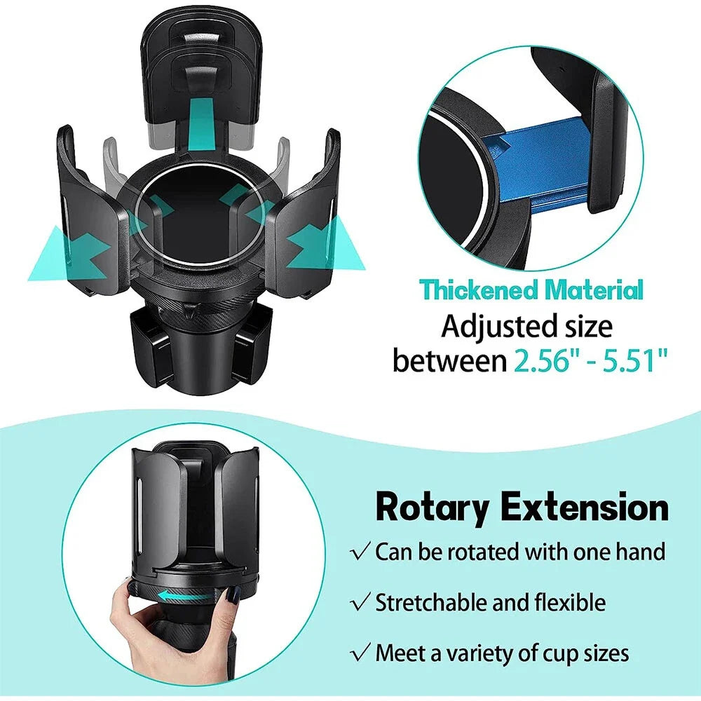 Cup Holder Expander Adapter for Universal Fit (Large Bottles/Mugs)