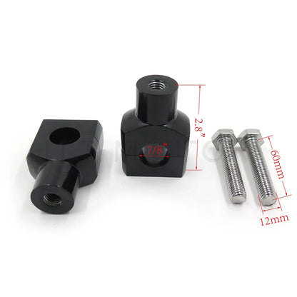 Black Handlebar Riser Clamp for 7/8" 22mm Universal Motorcycle Fitment