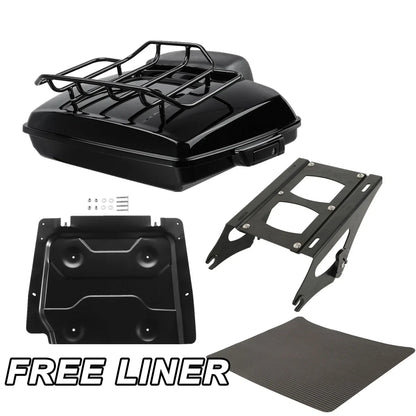 Mount Rack Base Plate with Backrest Pad for Harley Touring Glide 2014-2025