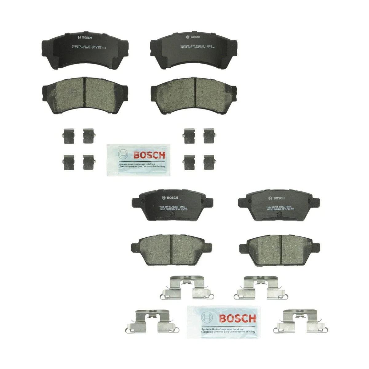 Bosch QuietCast Ceramic Disc Brake Pads with Hardware Kit for