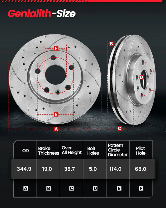 Rear Rotors Ceramic Brake Pads Kit for Ford Explorer Flex Taurus (2003–2019)