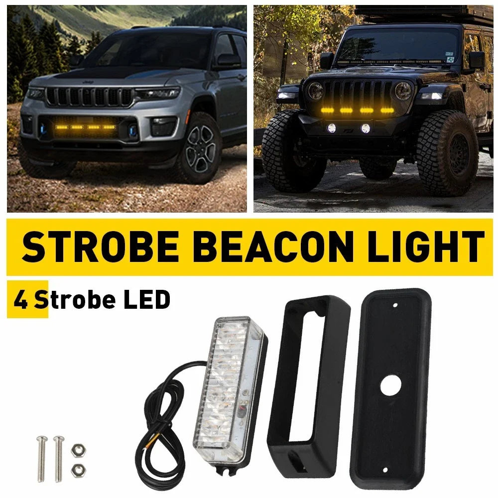 4-LED Strobe Beacon Light for Car Truck Snow Plow Pickup (2010–2023)