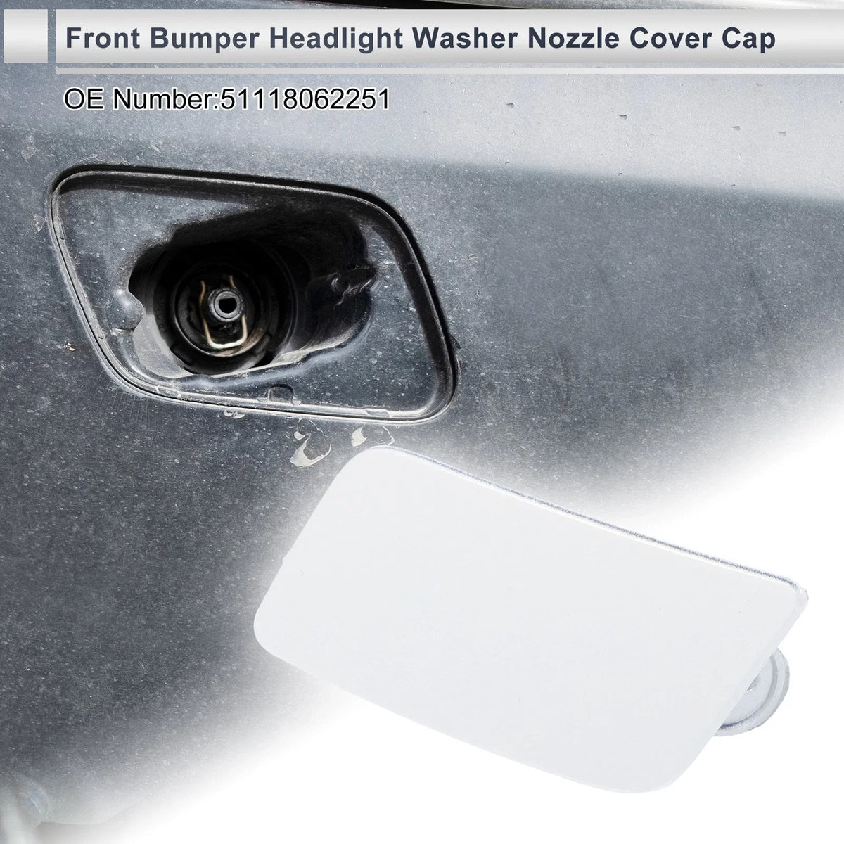 Headlight Washer Nozzle Cover Cap for BMW 335i GT (2012–2015) - White