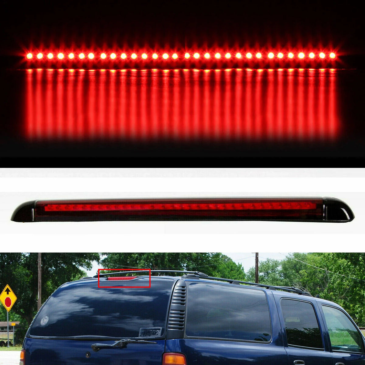 Red LED 3rd Brake Light Tail Lamp for Chevy Tahoe Suburban Yukon (1992–2004)