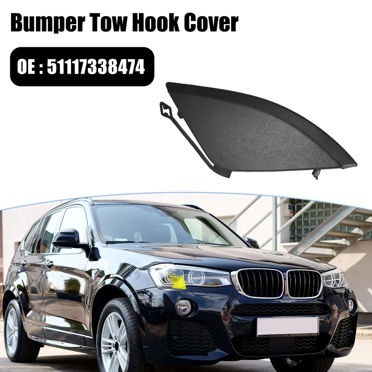 Black Tow Hook Cover for 2015-2017 BMW X3