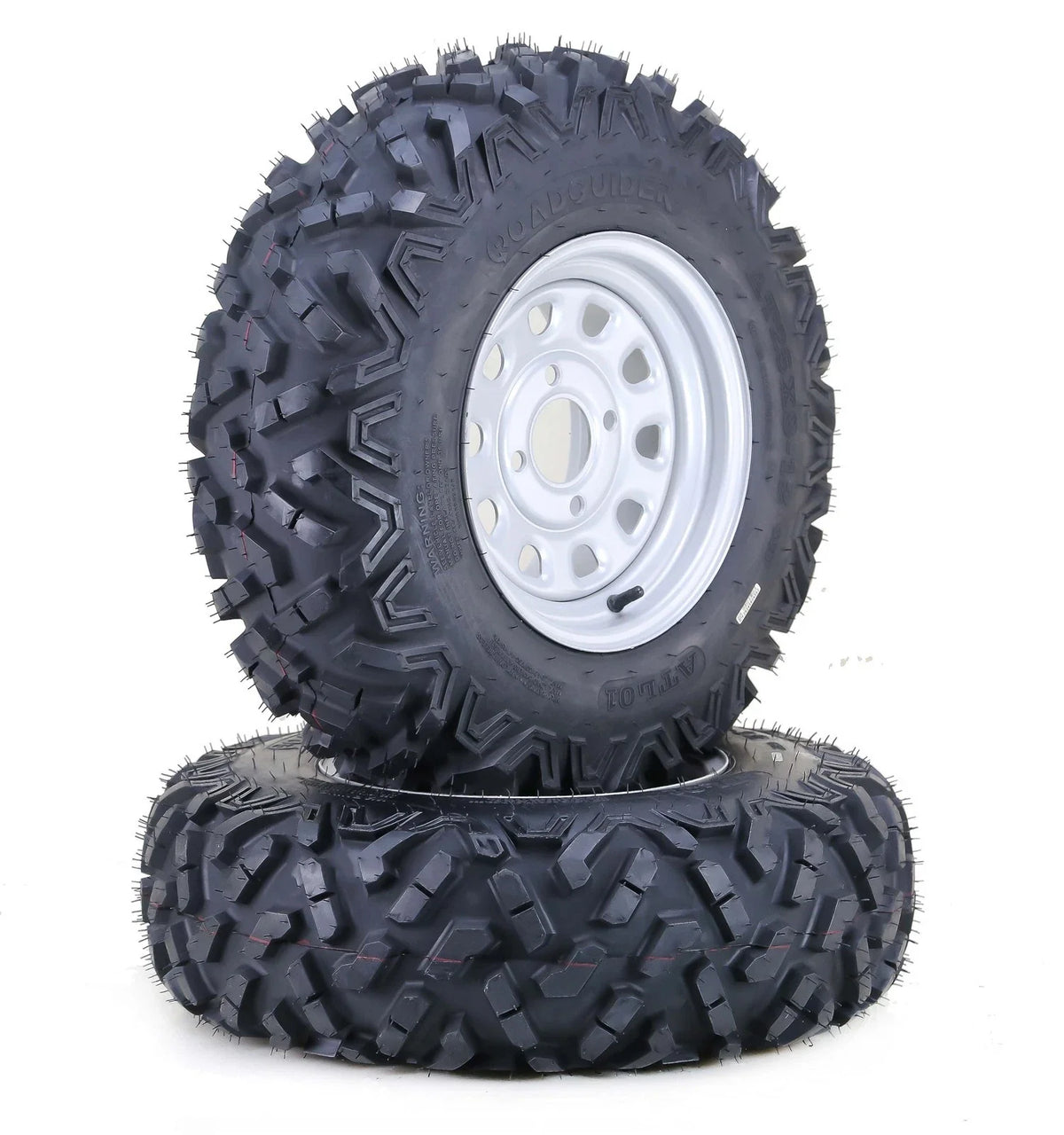 Set of 4 LIBRA ATV Tires & Wheels 25x8-12 25x10-12 6-Ply 4-110 Silver