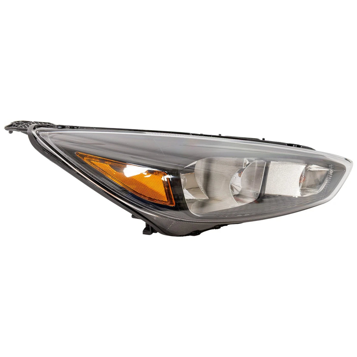 Passenger Side Headlight for Ford Focus (2015–2018) Halogen, Black