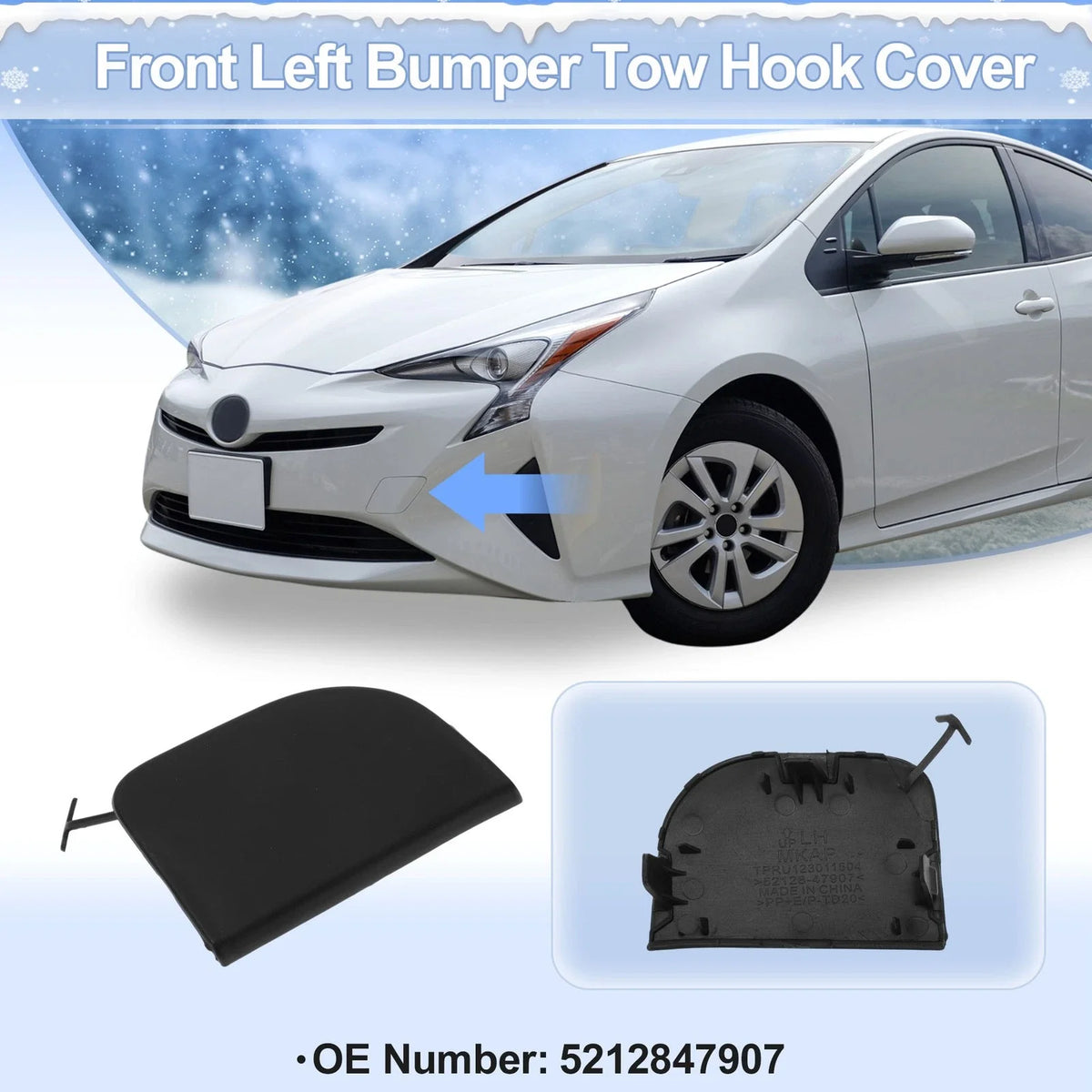 Tow Hook Cover Cap for Toyota Prius (2012–2015) No. 5212847907